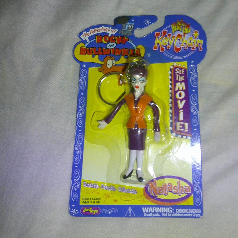 4 Different Bullwinkle 2000 Movie Mini Bendies Key Chains/Figures-New in Package